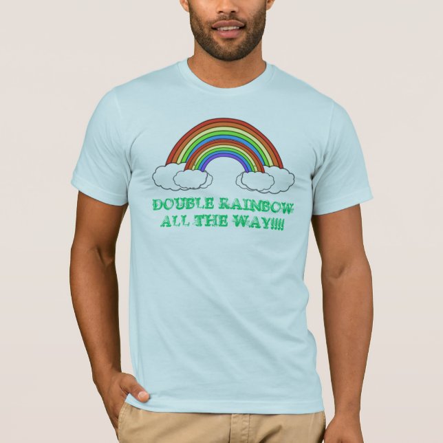 DUBBEL REGNBÅGE HELA VÄGEN TEE SHIRT (Framsida)