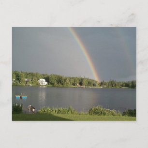 Dubbel regnbåge över Coles Pond Walden VT juli 20 Vykort