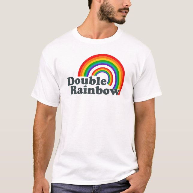 Dubbel regnbåge t-shirt (Framsida)
