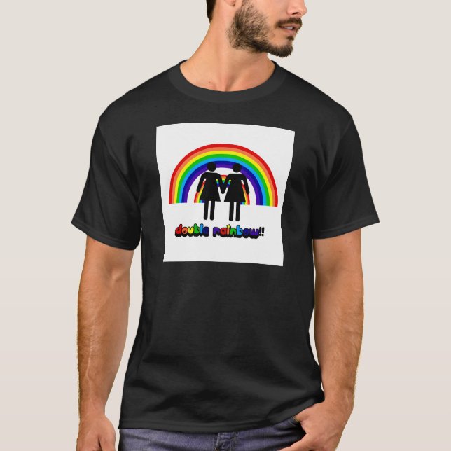 Dubbel regnbåge t-shirt (Framsida)