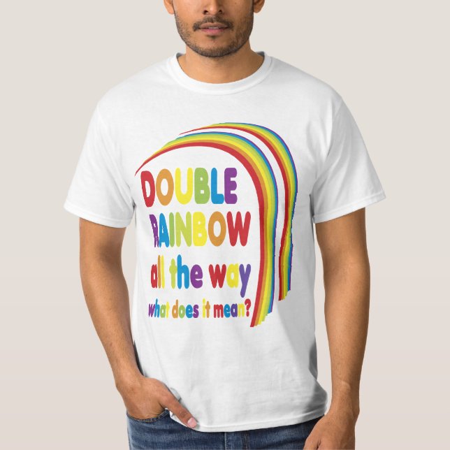 Dubbel regnbåge t shirt (Framsida)