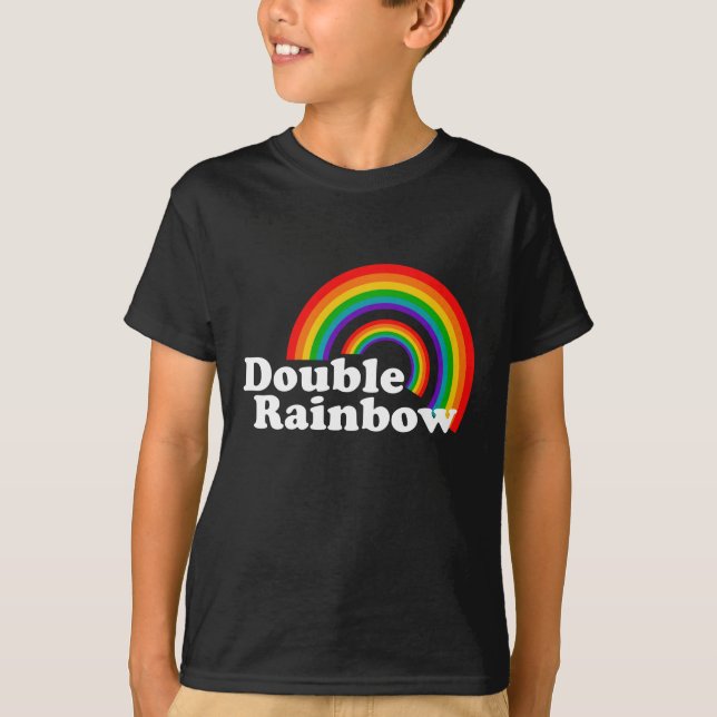 Dubbel regnbåge tee shirt (Framsida)