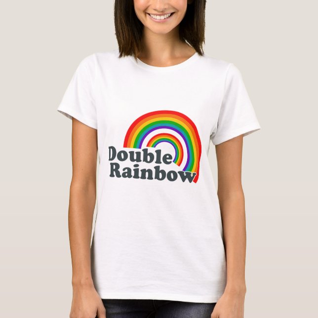 Dubbel regnbåge (tillbehören) t shirt (Framsida)