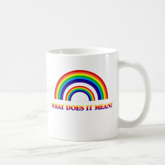 Dubbel regnbåge. Vad betyder den? Kaffemugg