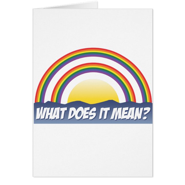 Dubbel regnbåge vad det betyder? hälsningskort (Framsidan)