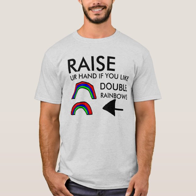 Dubbel regnbågeskjorta tee shirt (Framsida)