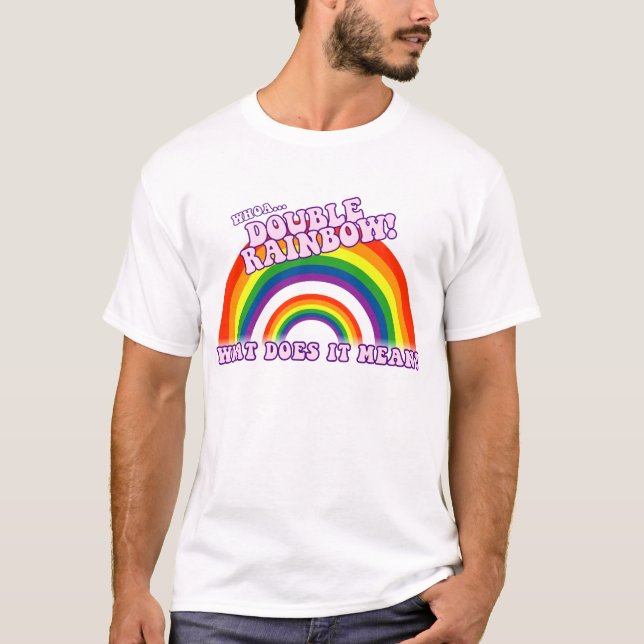 Dubbel regnbågetshirt t shirt (Framsida)