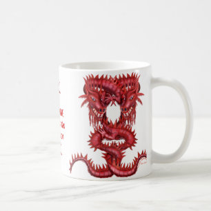 Dubbel röd drakemugg kaffemugg