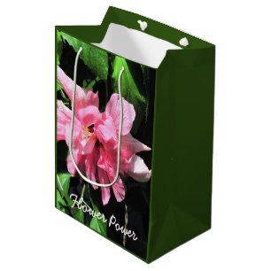Dubbel rosa hibiskusblomma presentpåse