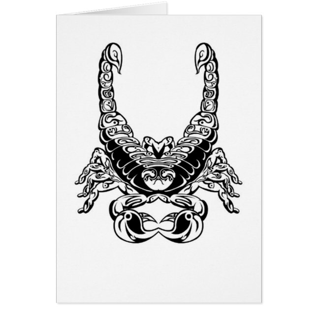 Dubbel Scorpiondesign & fredstecken Hälsningskort (Framsidan)