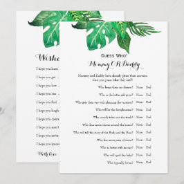 Dubbel sida - gissning för baby showerlekönskemål inbjudningar