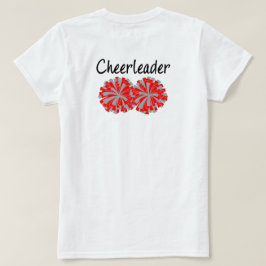 Dubbel Sida Senior Cheerleader Röd Grå T-shirt