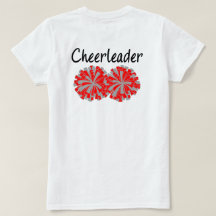 Dubbel Sida Senior Cheerleader Röd Grå T-shirt