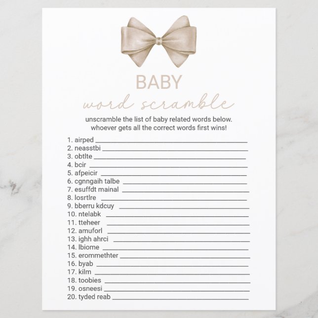 Dubbel Sided Boho Båge Baby Shower Spelkort (Framsida)