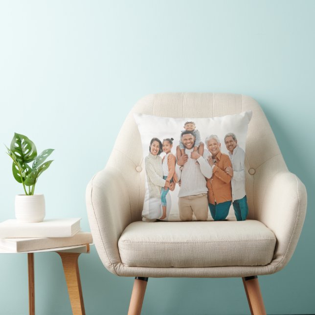 Dubbel Sided Familjefoto Kudde (Stol)