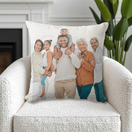 Dubbel Sided Familjefoto Kudde