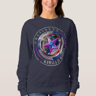 Dubbel Sided Harris-Walz Vinge/Frimärke Medallion T Shirt