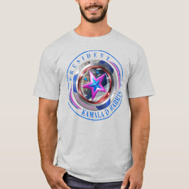 Dubbel Sided Harris-Walz Vinge/Frimärke Medallion T Shirt