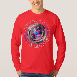 Dubbel Sided Harris-Walz Vinge/Frimärke Medallion T Shirt