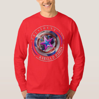 Dubbel Sided Harris-Walz Vinge/Frimärke Medallion T Shirt