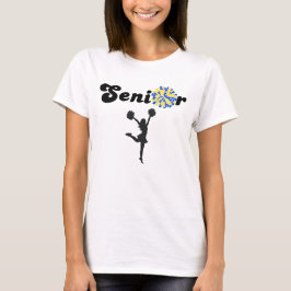 Dubbel Sided Senior Cheerleader Blå & Gul T Shirt