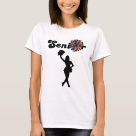 Dubbel Sided Senior Cheerleader Blå & Orange T Shirt