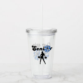 Dubbel Sided Senior Cheerleader Blå & Vit Take Away Mugg