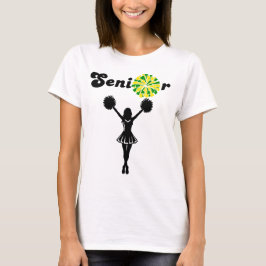 Dubbel Sided Senior Cheerleader Grön & Gul T Shirt