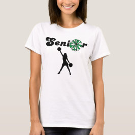 Dubbel Sided Senior Cheerleader Grön & Vit T Shirt