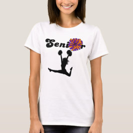 Dubbel Sided Senior Cheerleader Lila & Orange T Shirt