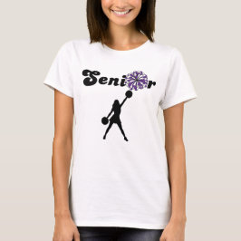 Dubbel Sided Senior Cheerleader Lila & Vit T Shirt