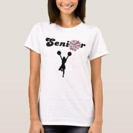 Dubbel Sided Senior Cheerleader Marinröd & Grå T Shirt