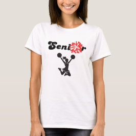 Dubbel Sided Senior Cheerleader Röd & Vit T Shirt