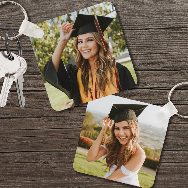 Dubbel Sided Utexaminerad Två Bilder Nyckelring (Double Sided Graduation Two Photo keychain)