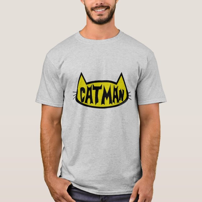 Dubbel sidig - CATMAN Katt Huvud Rolig T-Shirt (Framsida)