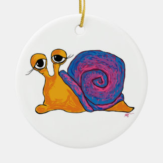Dubbel snigelrundaprydnad julgransprydnad keramik