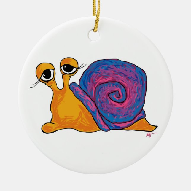 Dubbel snigelrundaprydnad julgransprydnad keramik (Framsidan)