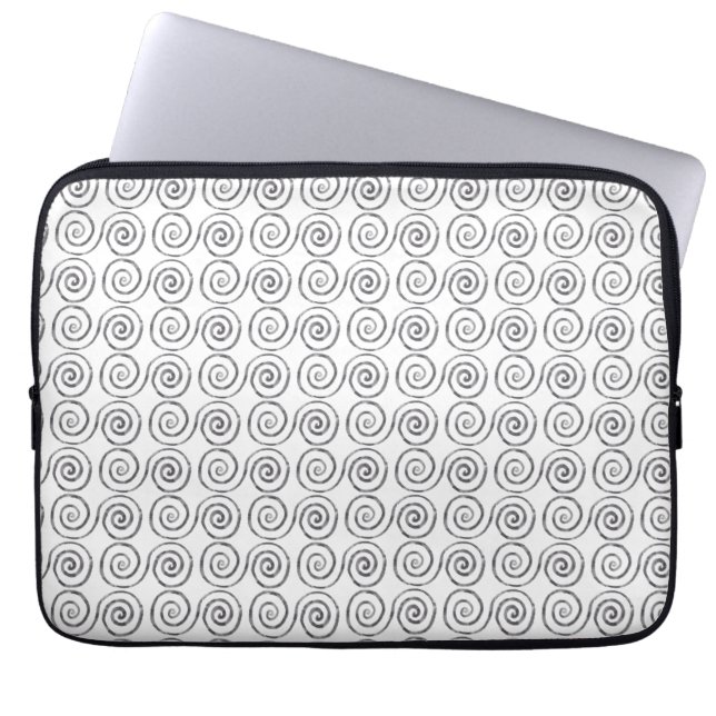 Dubbel spiral keltiskt mönster laptop fodral (Framsidan)