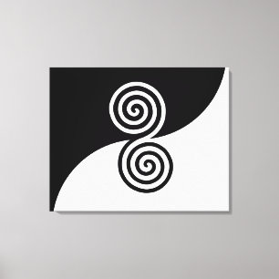 Dubbel Spiral Konst i Svart & Vitt Canvastryck