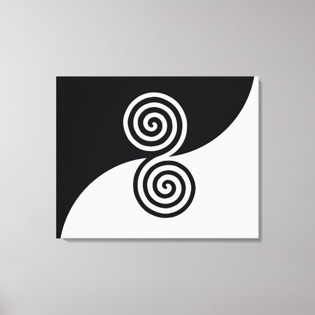 Dubbel Spiral Konst i Svart & Vitt Canvastryck (Framsida)