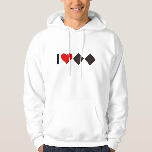 DUBBEL SVART DIAMANTSKIER 'MIG HEART HOODIE (Framsida)