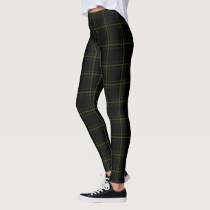 Dubbel svart- & gröntTartanpläd Leggings