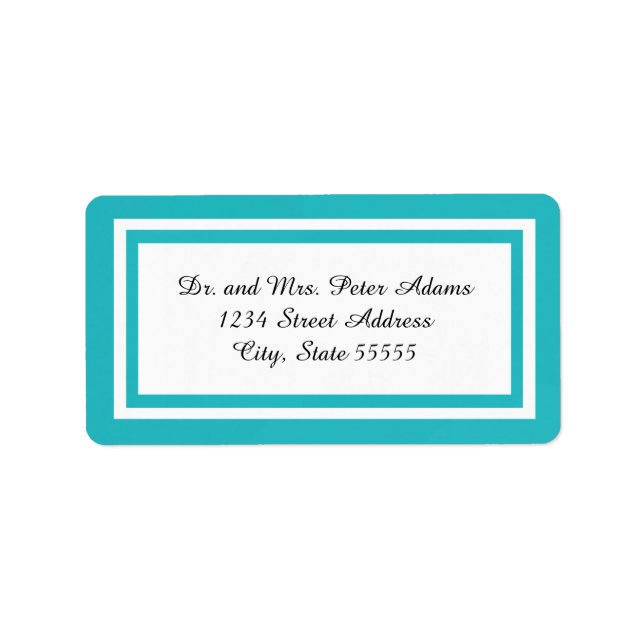 Dubbel teal trim - adressetikett (Framsidan)