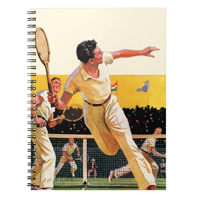 Dubbel Tennis Match Anteckningsbok (Framsidan)