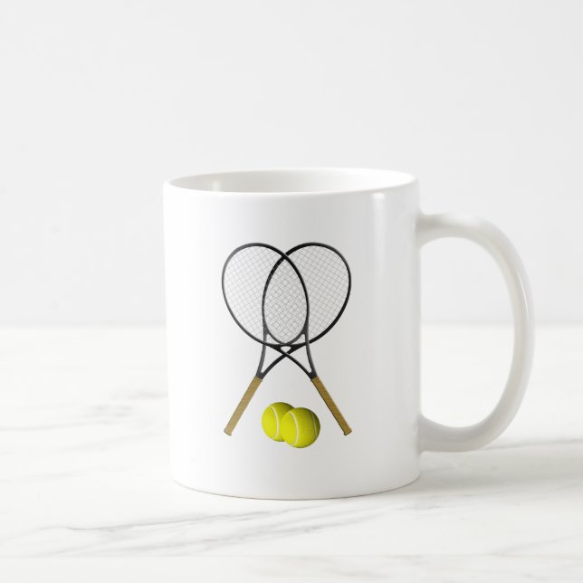 Dubbel Tennis Sport Tema Kaffemugg (Höger)