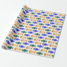 Dubbel ton cute Fish Bone Mönster Presentpapper