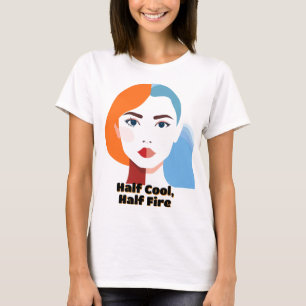 Dubbel tonad Abstrakt Porträtt T Shirt