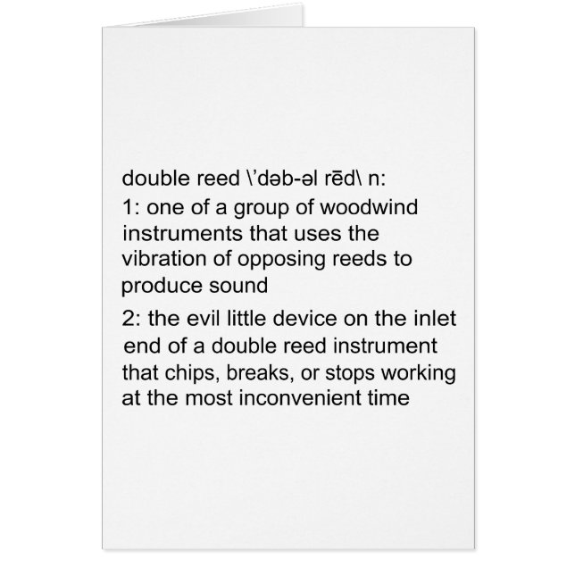 Dubbel vassdefinition hälsningskort (Framsidan)