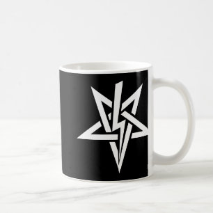 Dubbel vitAnton Szandor LaVey Sigil mugg