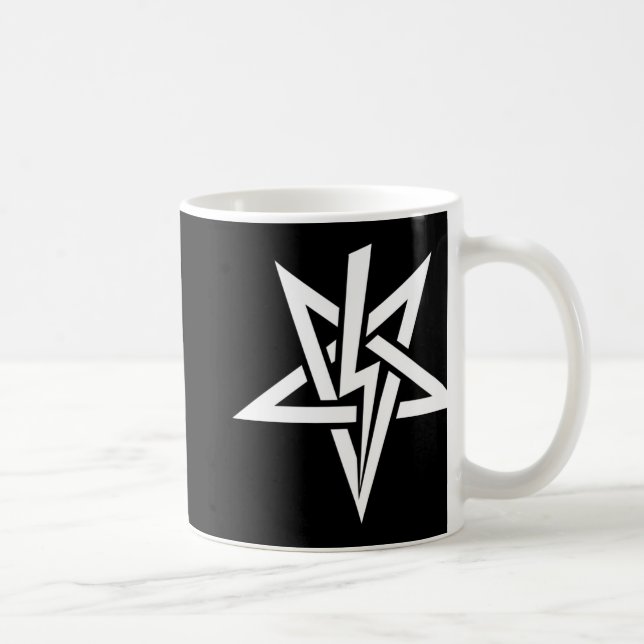 Dubbel vitAnton Szandor LaVey Sigil mugg (Höger)